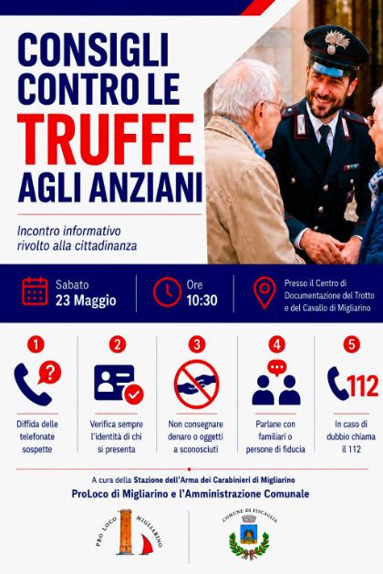Incontro informativo per contrastare il problema delle truffe agli anziani