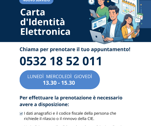 Volantino prenotazione CIE - Sportello di vicinato